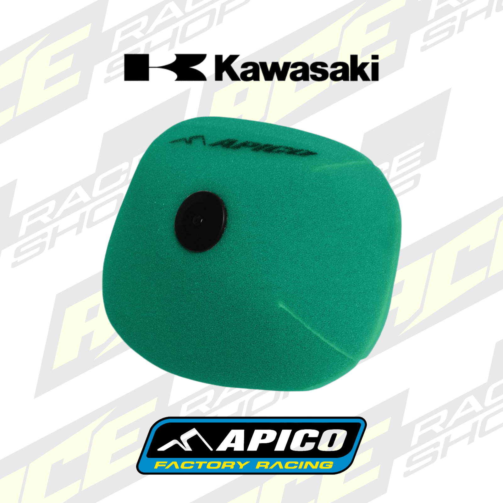 APICO PRE - OILED AIR FILTER FOR KAWASAKI KX250F 21 - 24, KX450F 19 - 23, KX250X 21 - 24, KX450X 21 - 23 - ACE Race Shop
