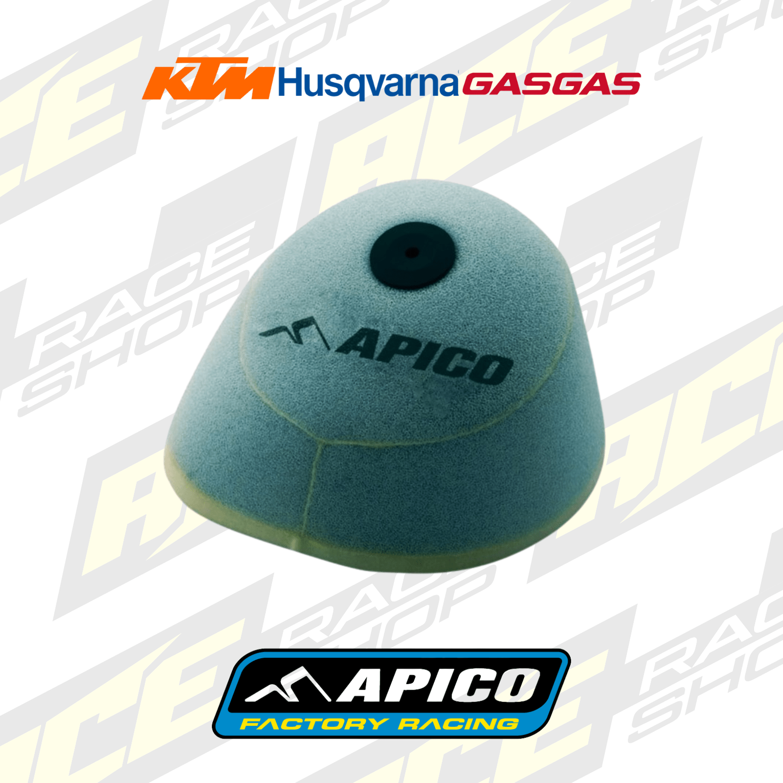 APICO PRE - OILED AIR FILTER FOR KTM/HUS/GAS SX50 09 - 23, TC50 17 - 23, MC50 21 - 23 - ACE Race Shop