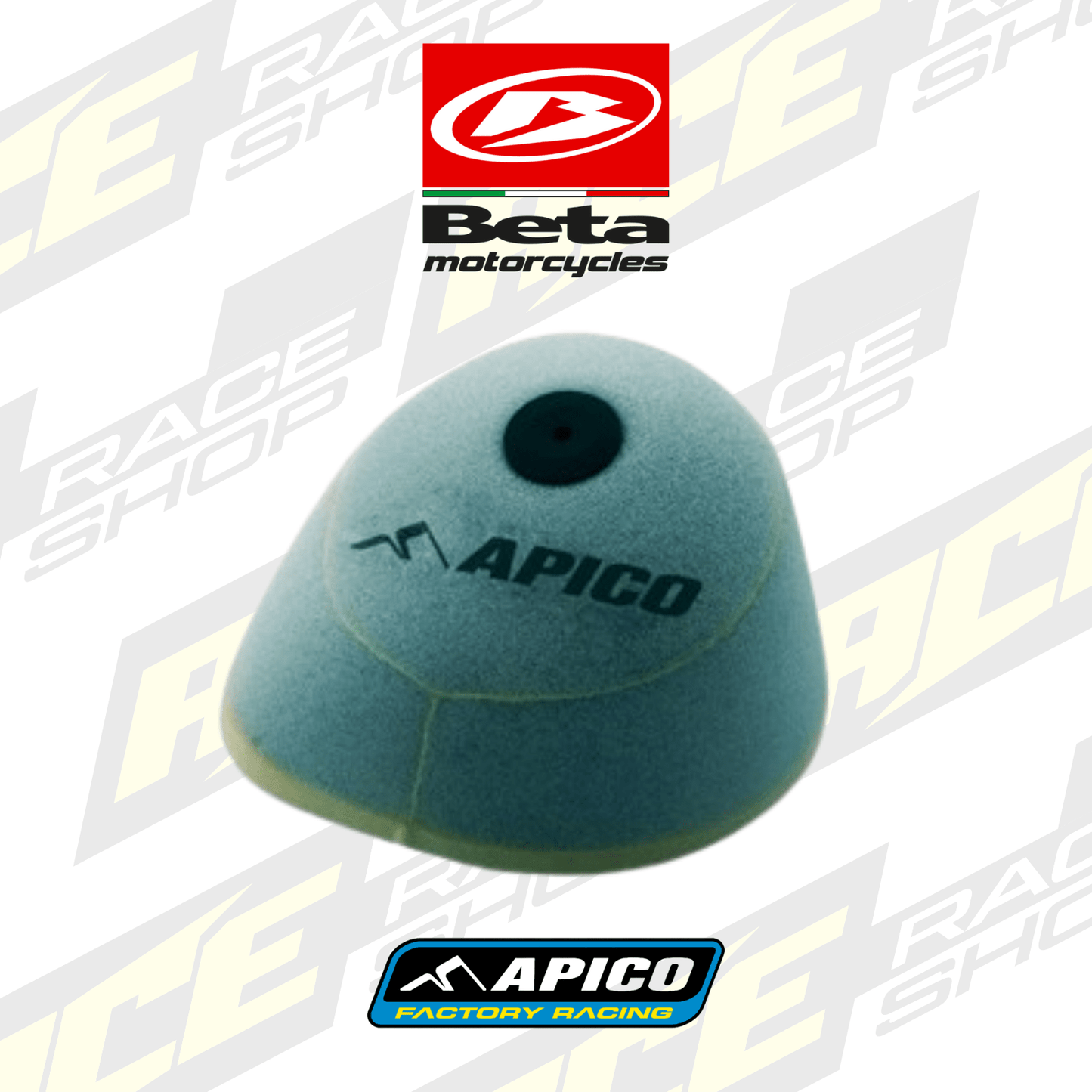 APICO PRE - OILED AIR FILTER TO FIT BETA RR MODELS 2013 - 2019 - ACE Race Shop
