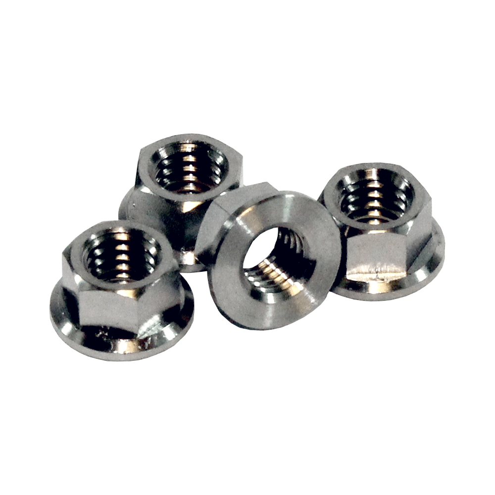 APICO TITANIUM HEX HEAD FLANGE NUT M6 8MM SOCKET X4 PACK - ACE Race Shop
