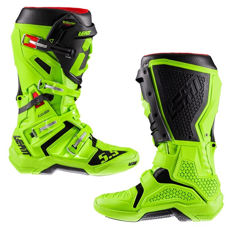 BIKE BOOTS I LEATT BOOT 5.5 FLEXLOCK LIME GREEN - ACE Race Shop