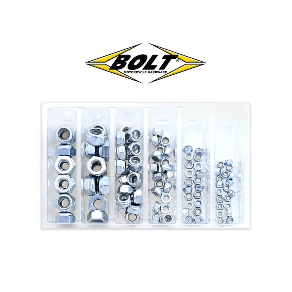 BOLT NYLOCK LOCKING NUT SERVICE ASSORTMENT BOX 100PCS - ACE Race Shop