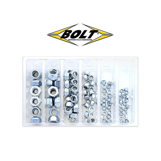 BOLT NYLOCK LOCKING NUT SERVICE ASSORTMENT BOX 100PCS - ACE Race Shop