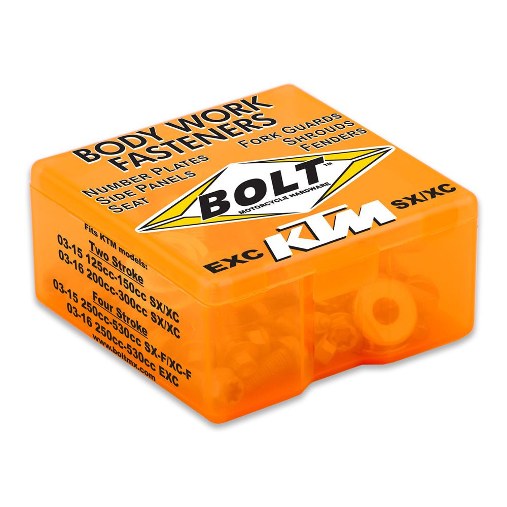 BOLT PLASTIC FASTENER KIT KTM SX/SX - F125 - 450 03 - 15, SX250 03 - 16, EXC/EXC - F125 - 530 03 - 16 (R) - ACE Race Shop