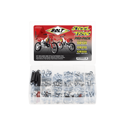 BOLT PRO PACK FASTENER KIT CR STEEL FRAME CR125 85 - 98, CR250 85 - 97, CR500 85 - 01 (R) - ACE Race Shop