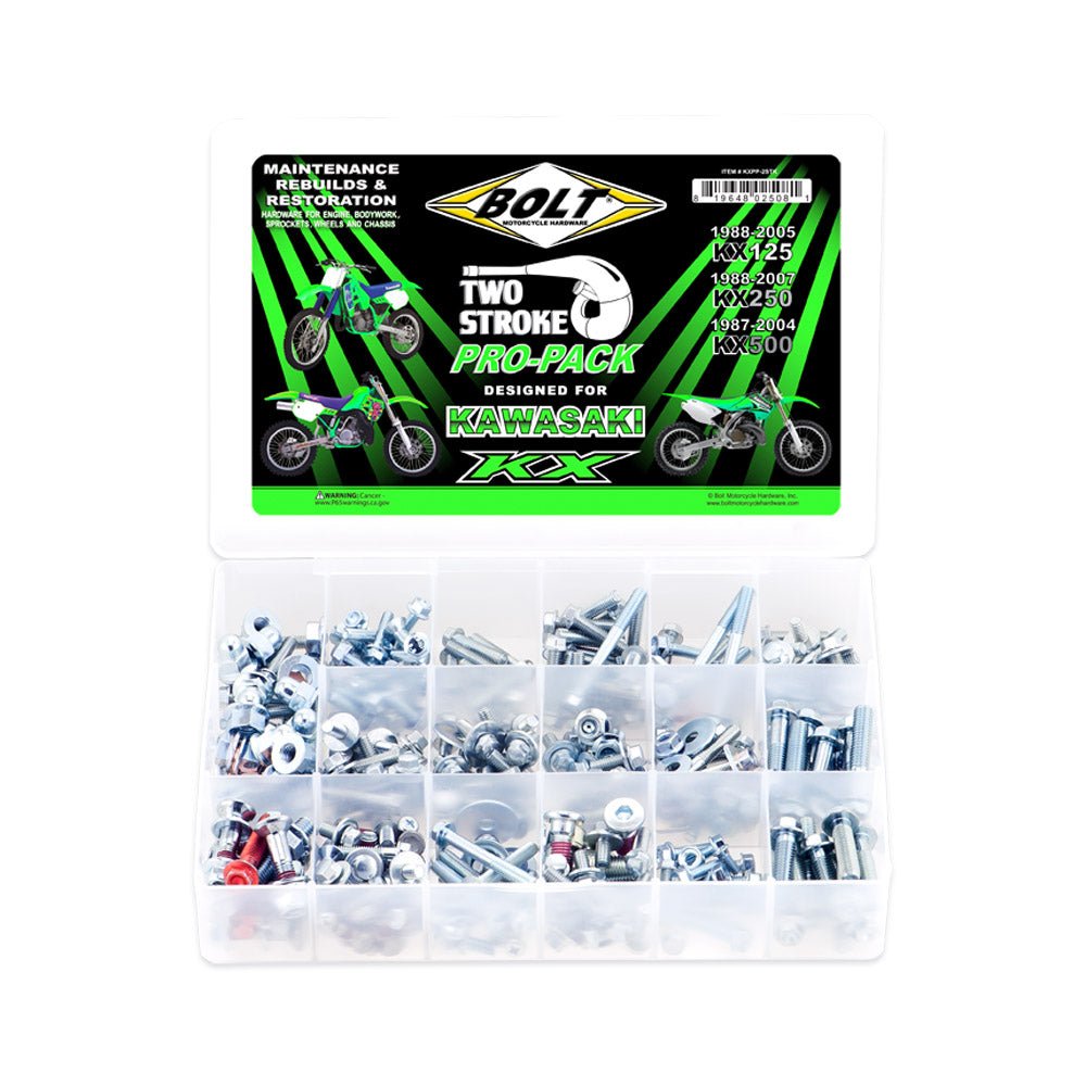 BOLT PRO PACK FASTENER KIT KAWASAKI KX125 - 250 88 - 08, KX500 87 - 04 - ACE Race Shop
