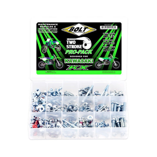 BOLT PRO PACK FASTENER KIT KAWASAKI KX125 - 250 88 - 08, KX500 87 - 04 - ACE Race Shop