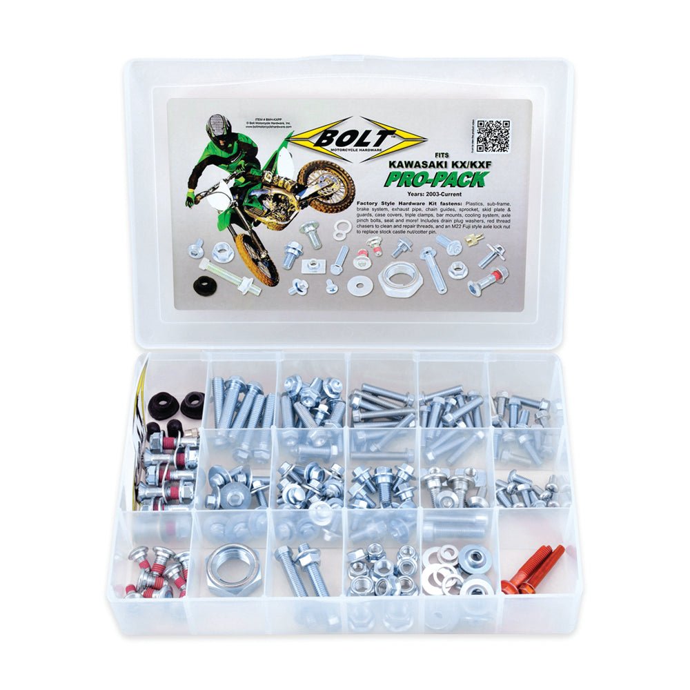 BOLT PRO PACK FASTENER KIT KAWASAKI KX/KXF STYLE 03> - ACE Race Shop
