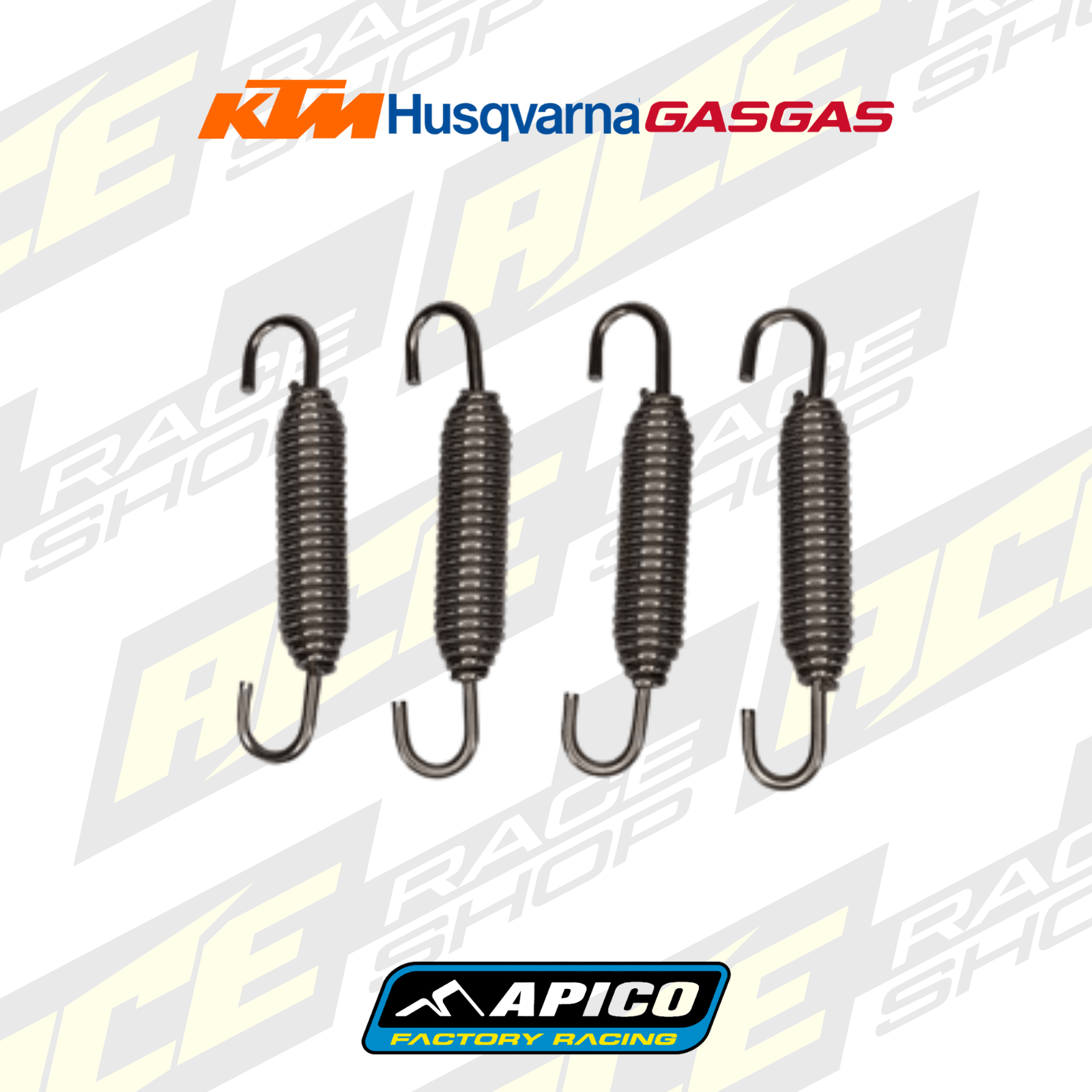 EXHAUST SPRING 4 - PACK 62MM SWIVEL EXHAUST SPRINGS 4P KTM/HQV/GAS - ACE Race Shop