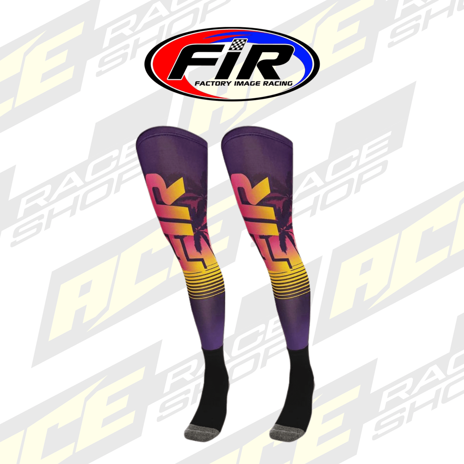 FIR ADULT & YOUTH MX MOTOCROSS ENDURO KNEE BRACE SOCKS (PAIR) (PURPLE) - ACE Race Shop
