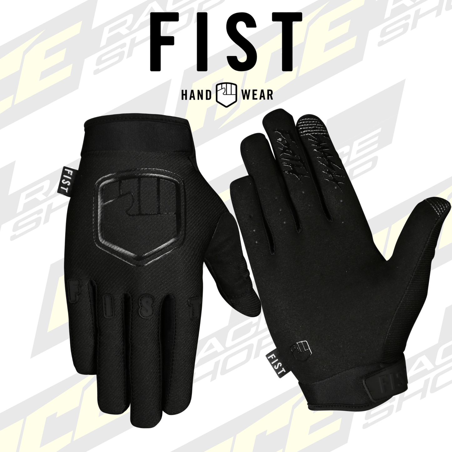 FIST BLACK STOCKER GLOVES - ADULTS MX MOTOCROSS ENDURO MTB GLOVE - ACE Race Shop