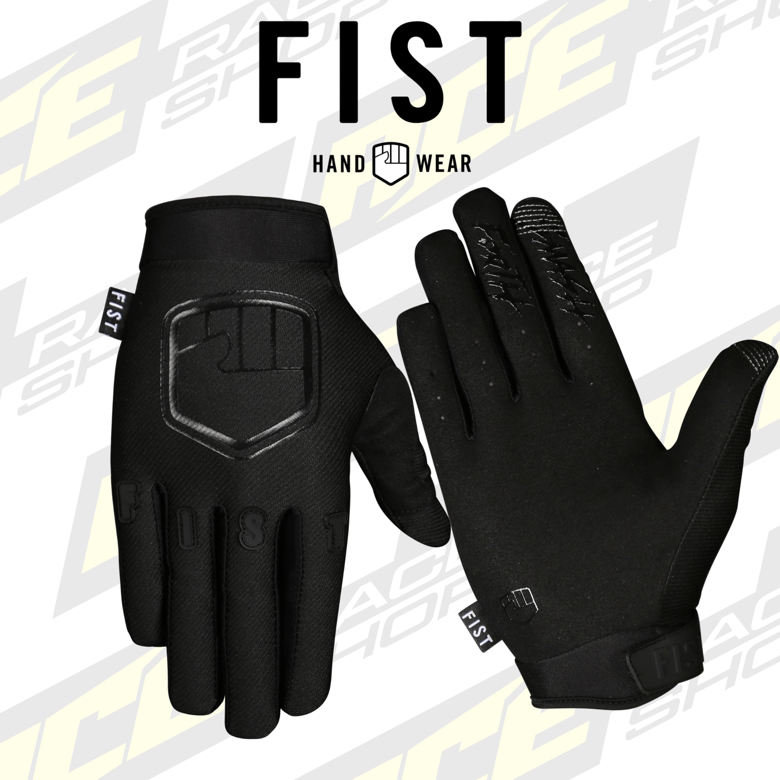 FIST BLACK STOCKER GLOVES - ADULTS MX MOTOCROSS ENDURO MTB GLOVE - ACE Race Shop