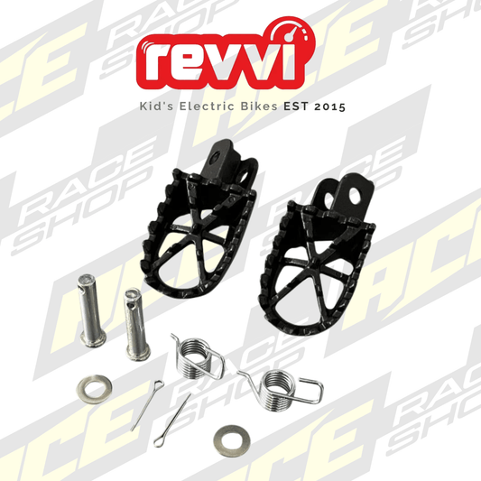 Foldable Foot Peg Kit -To fit Revvi 16″Plus that already has foldable footpegs - ACE Race Shop