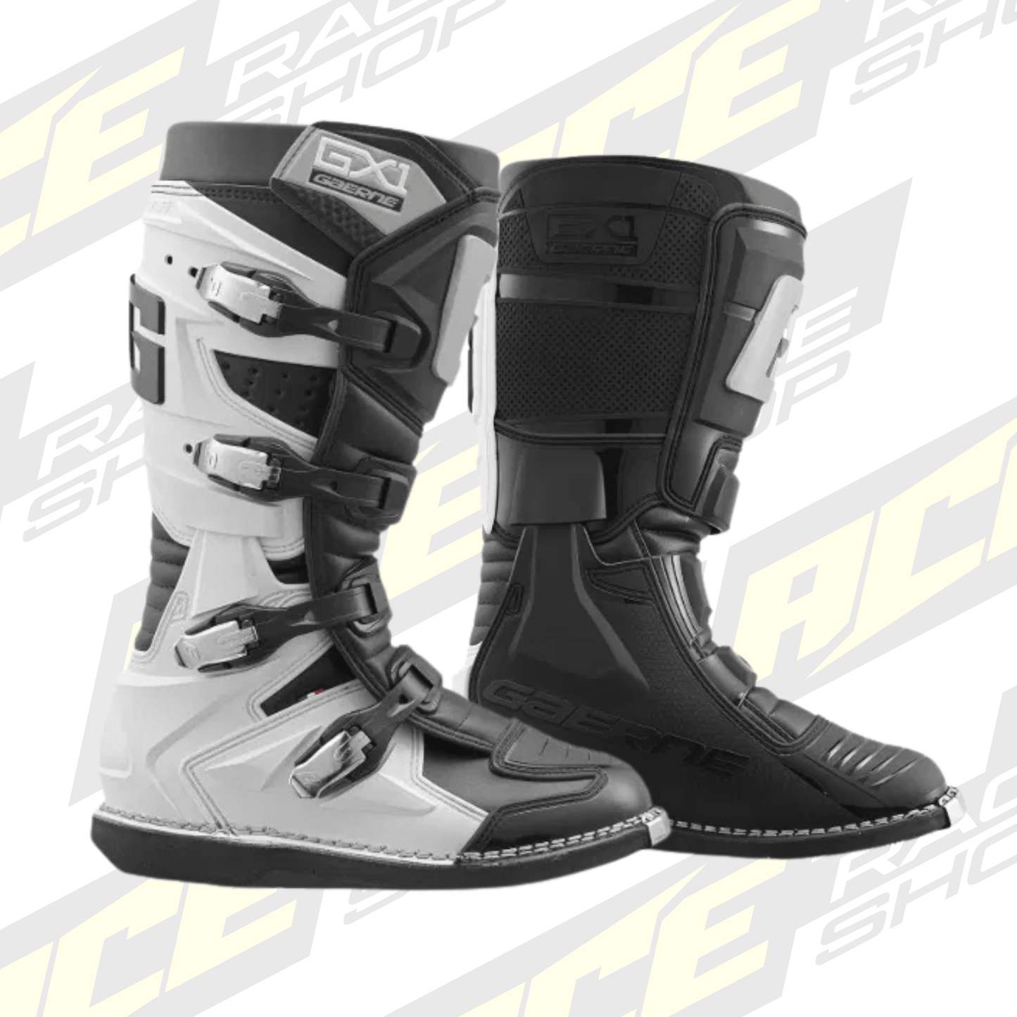 Gaerne GX - 1 Black/White/Grey MX Motocross/Enduro Boots - ACE Race Shop