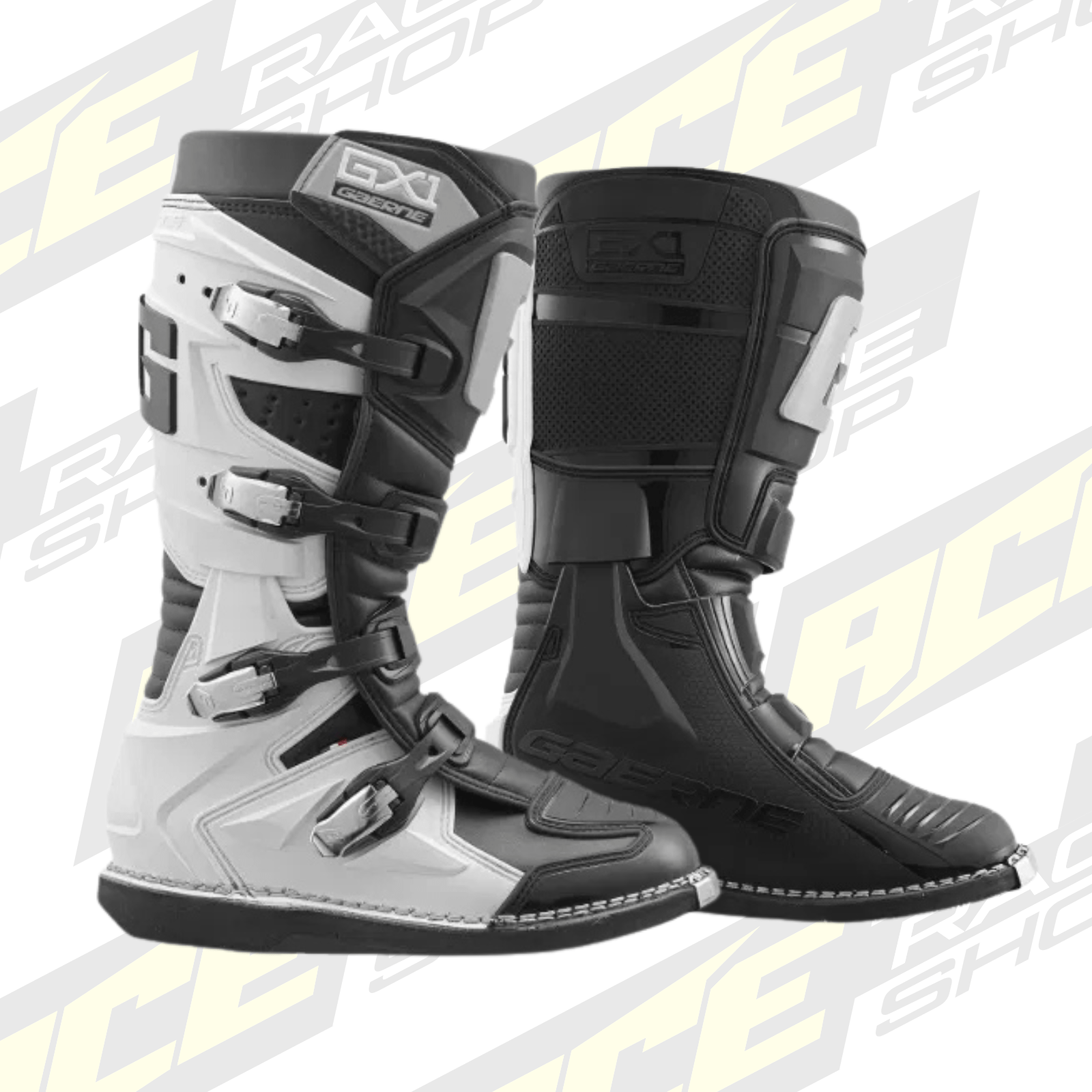 Gaerne GX - 1 Black/White/Grey MX Motocross/Enduro Boots - ACE Race Shop