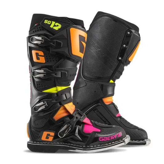Gaerne SG12 BLack/Orange/Pink MX Boots - ACE Race Shop