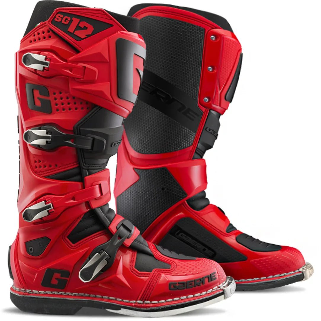 Gaerne SG12 Red/Black MX Boots - ACE Race Shop