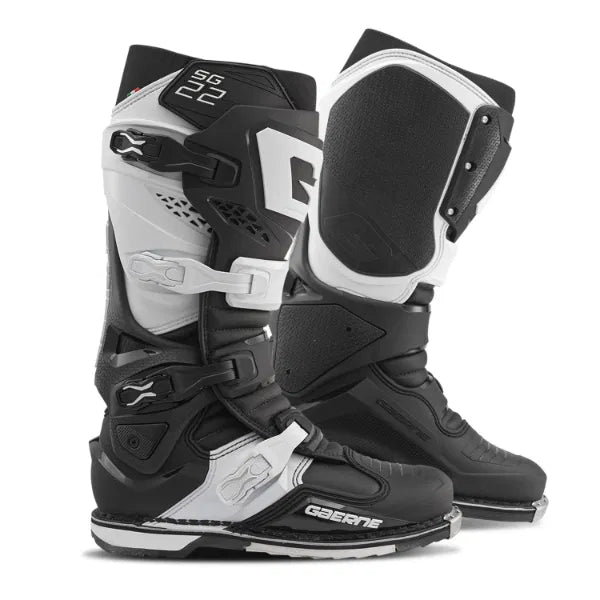 Gaerne SG22 Black/White MX Boots - ACE Race Shop