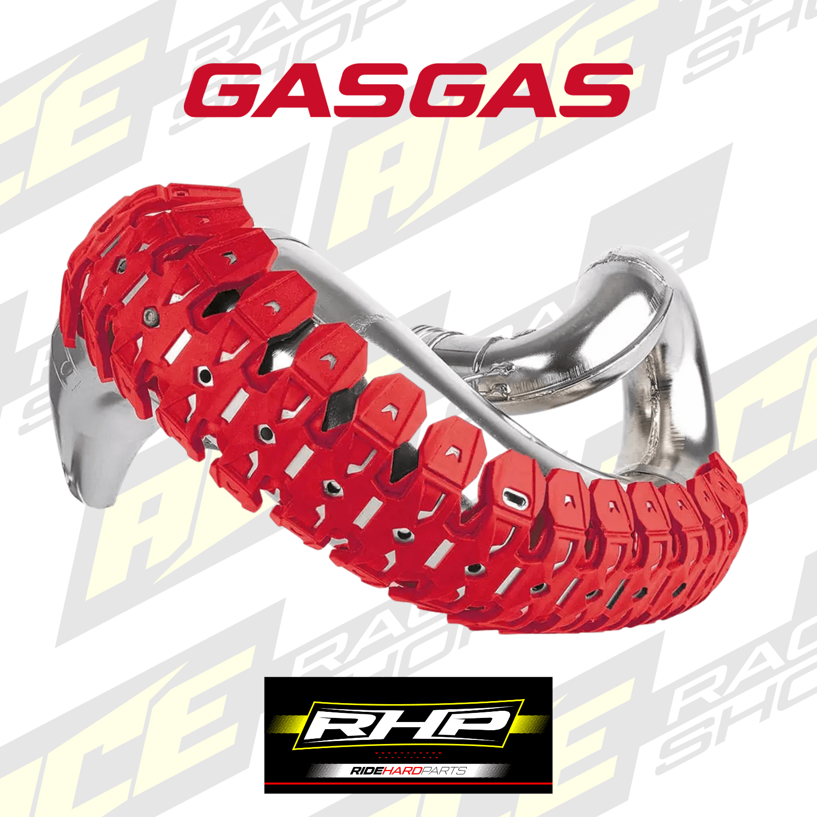 GASGAS RED EXHAUST PIPE GUARD PROTECTOR 125 250 300 2012 - 2025 TPI TBI EC - ACE Race Shop