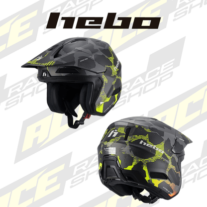 HEBO 2026 TRIALS HELMET ZONE PRO CAMO GREY - ACE Race Shop