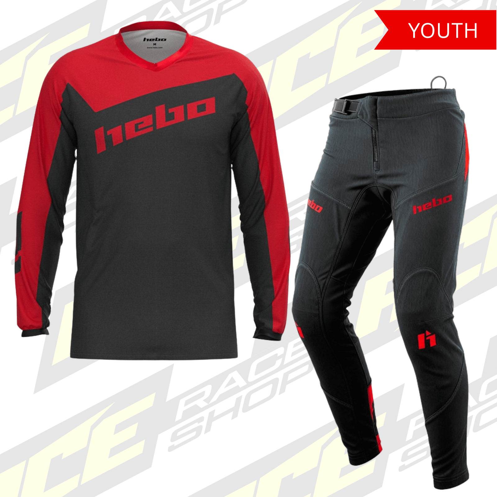 HEBO 2026 TRIALS TECH JUNIOR/YOUTH KIT COMBO BLACK - ACE Race Shop