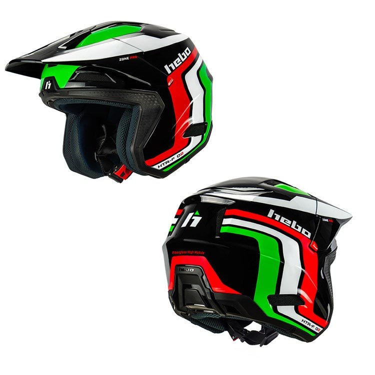 HEBO TRIALS HELMET ZONE PRO CLASSIC BLACK/GREEN - ACE Race Shop