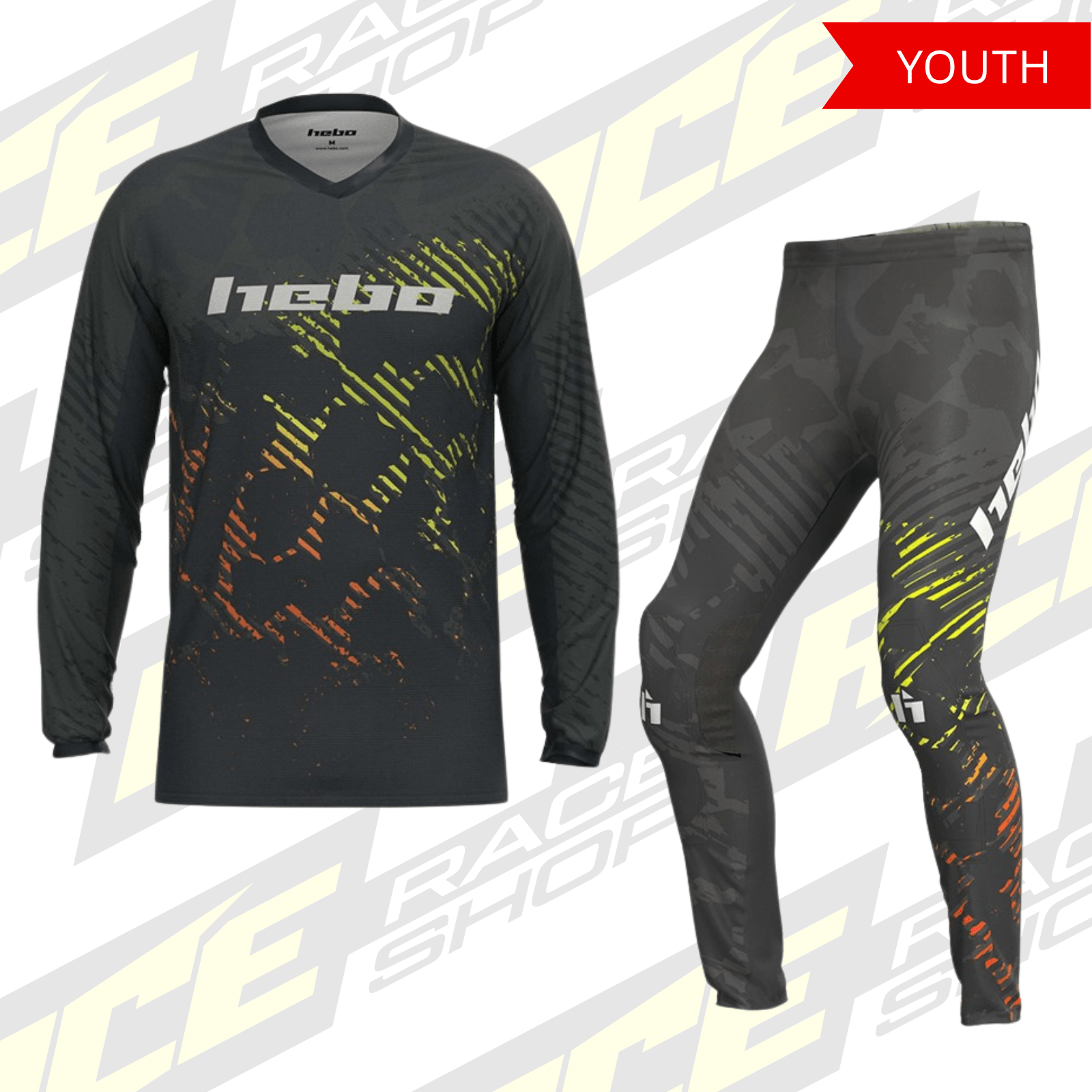 HEBO TRIALS PRO 26 JUNIOR/YOUTH KIT COMBO CAMO BLACK - ACE Race Shop