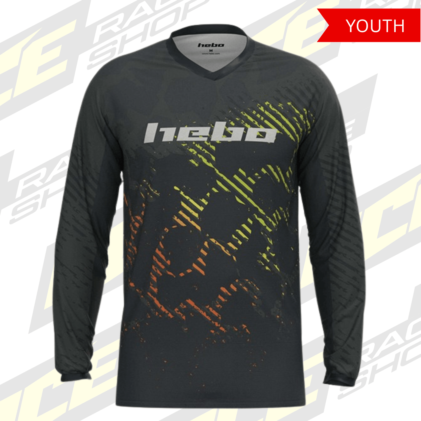 HEBO TRIALS SHIRT PRO 26 JUNIOR/YOUTH CAMO BLACK - ACE Race Shop
