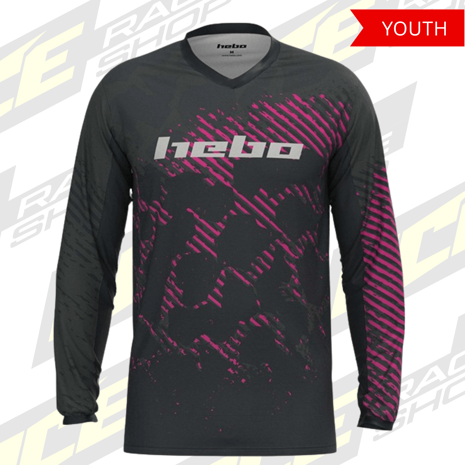 HEBO TRIALS SHIRT PRO 26 JUNIOR/YOUTH CAMO PINK - ACE Race Shop