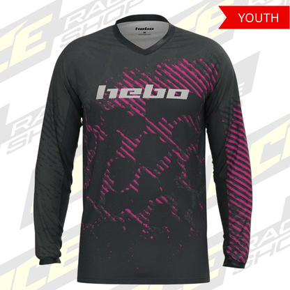 HEBO TRIALS SHIRT PRO 26 JUNIOR/YOUTH CAMO PINK - ACE Race Shop