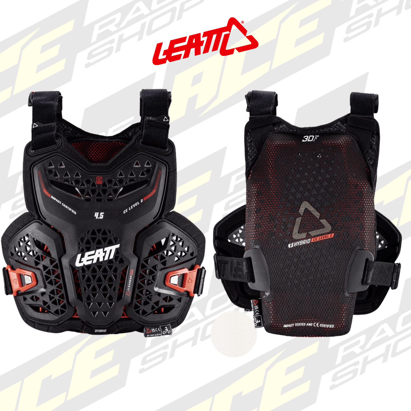 JUNIOR LEATT CHEST PROTECTOR / BODY ARMOUR 4.5 HYBRID YOUTH BLACK - ACE Race Shop