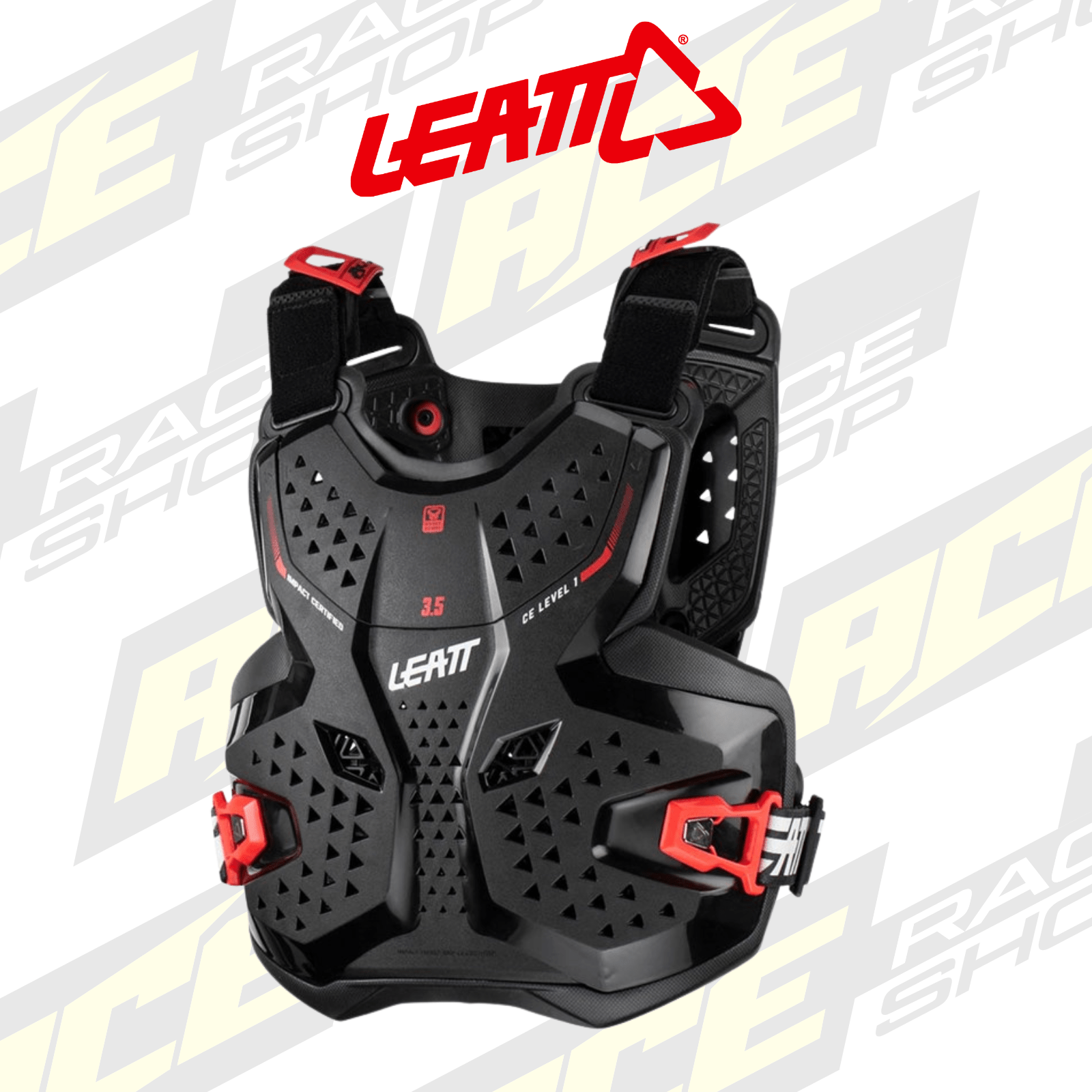 JUNIOR LEATT MX CHEST PROTECTOR 3.5 (BLACK/RED) (L/XL) (147 - 159CM) - ACE Race Shop