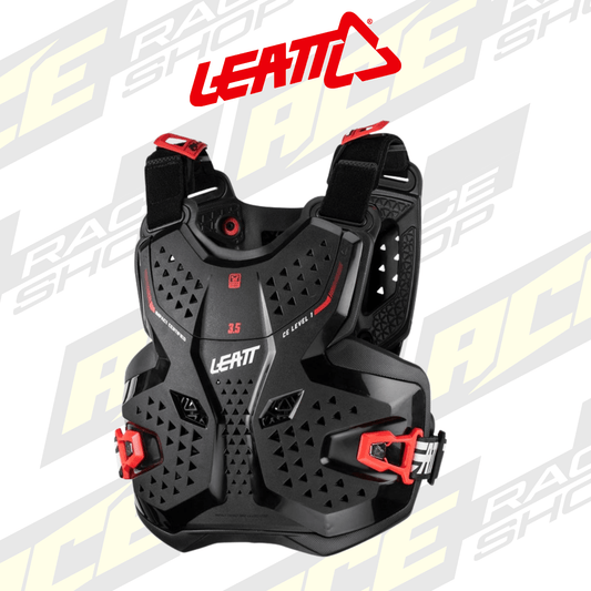 JUNIOR LEATT MX CHEST PROTECTOR 3.5 (BLACK/RED) (L/XL) (147 - 159CM) - ACE Race Shop