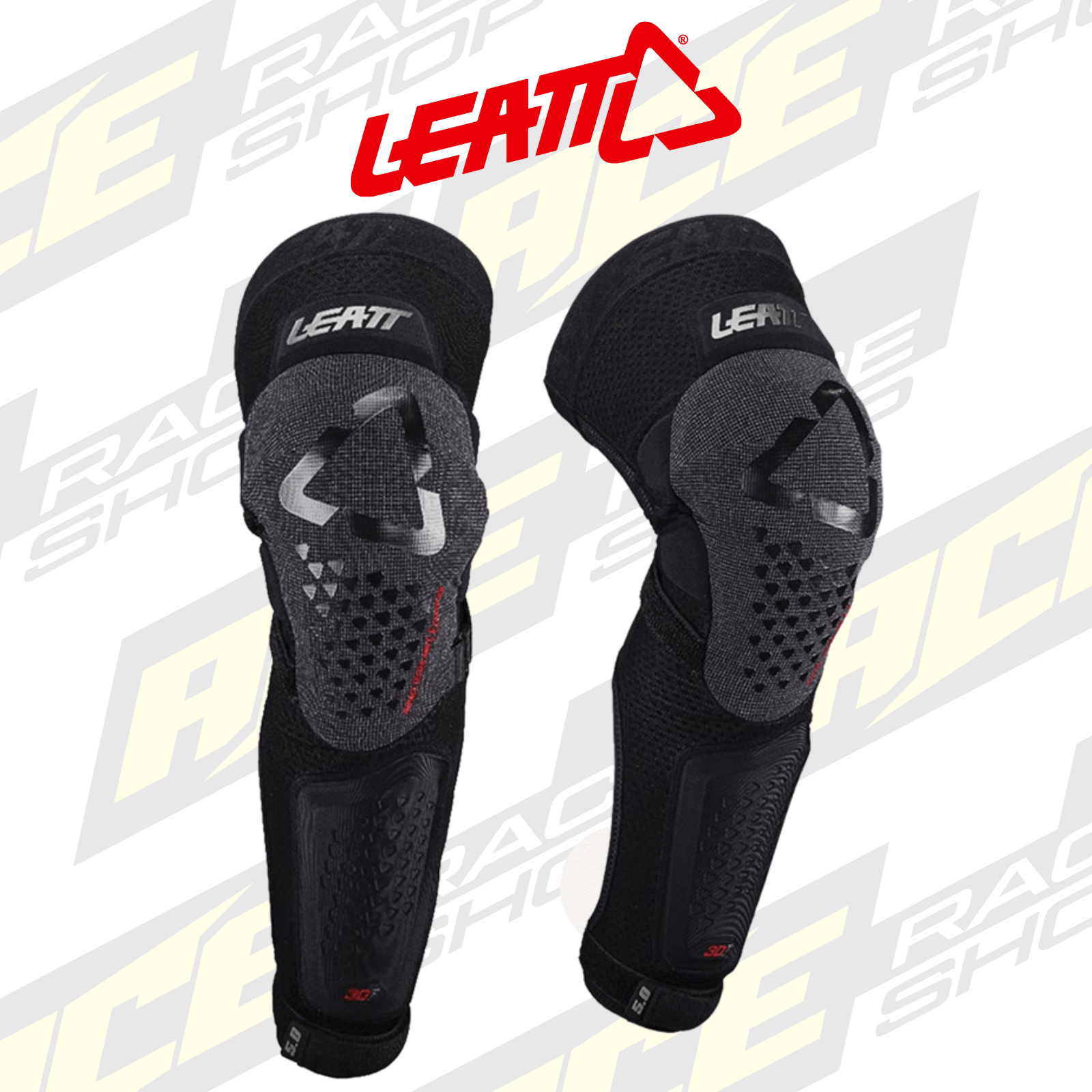 JUNIOR LEATT MX KNEE GUARD 3DF 5.0 EVO EXTENSION BLACK PAIR YOUTH - ACE Race Shop