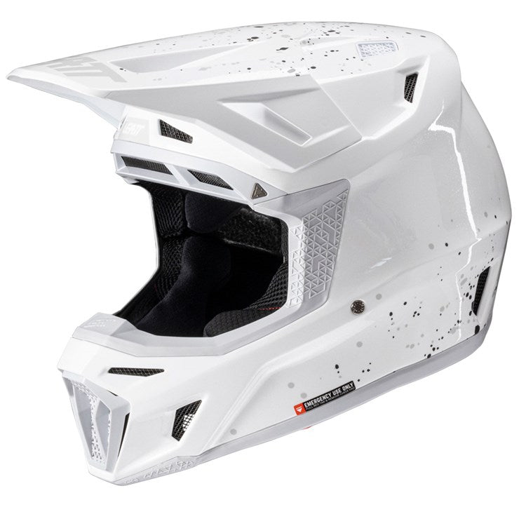 LEATT 2025 HELMET MOTO 8.5 V25 WHITE + FREE GOGGLES - ACE Race Shop