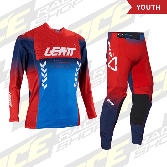 LEATT 2026 4.5 YOUTH / KIDS MX MOTOCROSS KIT COMBO - ROYAL BLUE/RED - ACE Race Shop