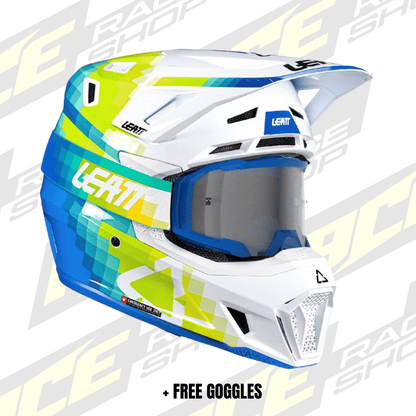 LEATT 2026 HELMET MOTO 7.5 V26 PIXEL BLUE + FREE GOGGLES - ACE Race Shop