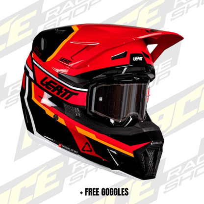 LEATT 2026 HELMET MOTO 7.5 V26 RED + FREE GOGGLES - ACE Race Shop