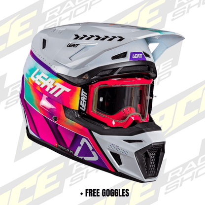 LEATT 2026 HELMET MOTO 8.5 V26 PINATA TEAL+ FREE GOGGLES - ACE Race Shop