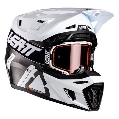 LEATT 2026 HELMET MOTO 9.5 V26 CARBON/WHITE + FREE GOGGLES - ACE Race Shop