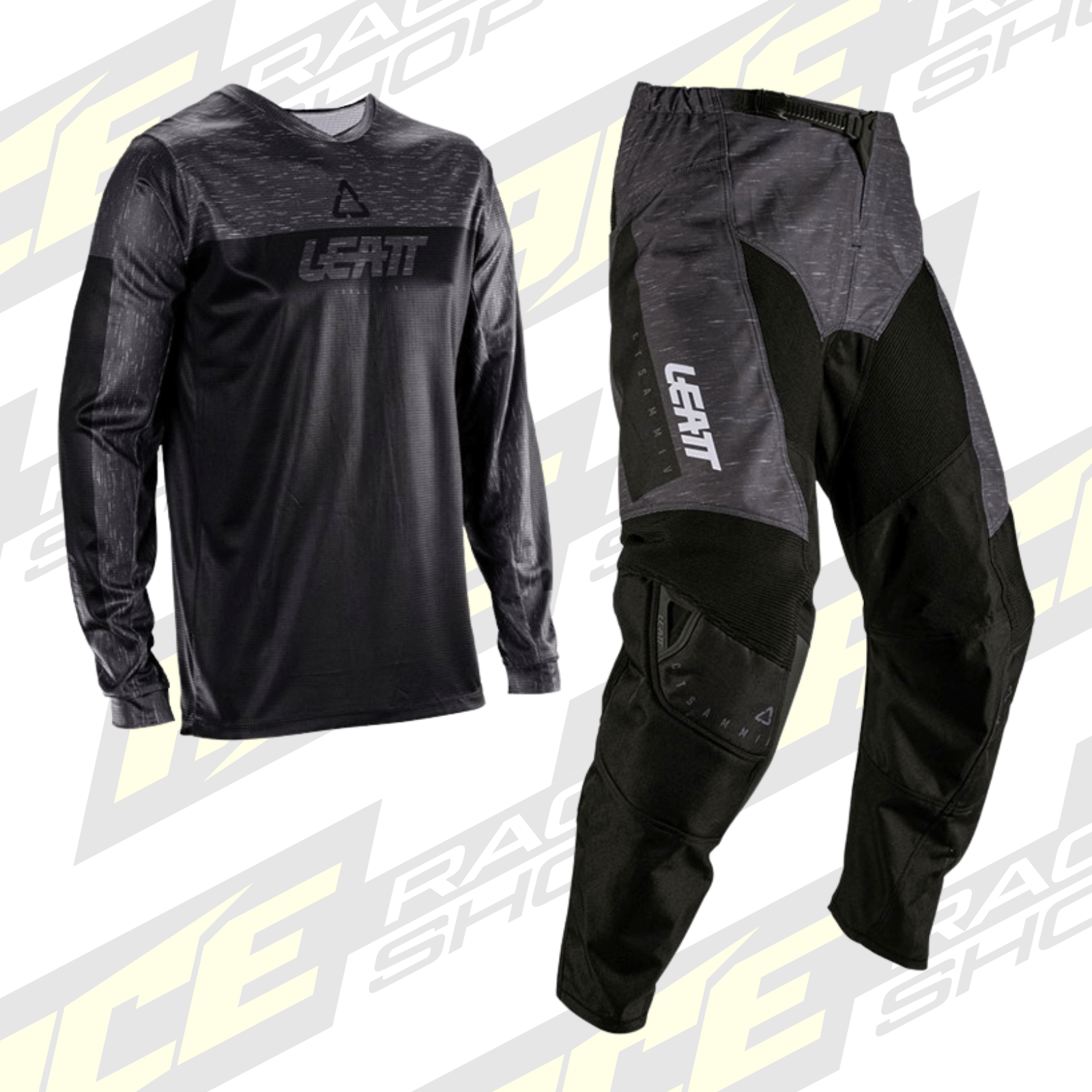 LEATT 2026 PANT AND SHIRT KIT COMBO 3.5 STEALTH BLACK/GREY - ACE Race Shop