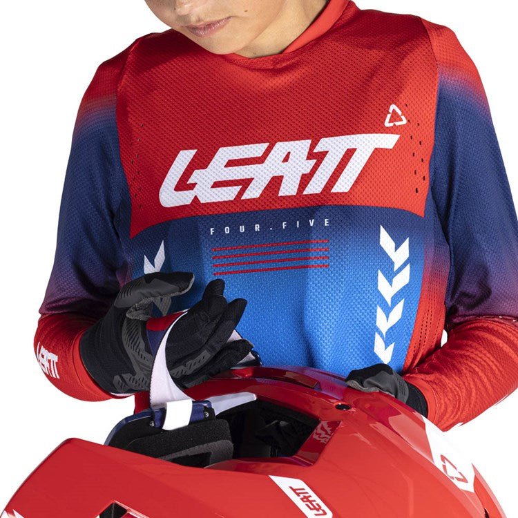 LEATT 2026 SHIRT YOUTH MOTO 4.5 ROYAL BLUE/RED - ACE Race Shop