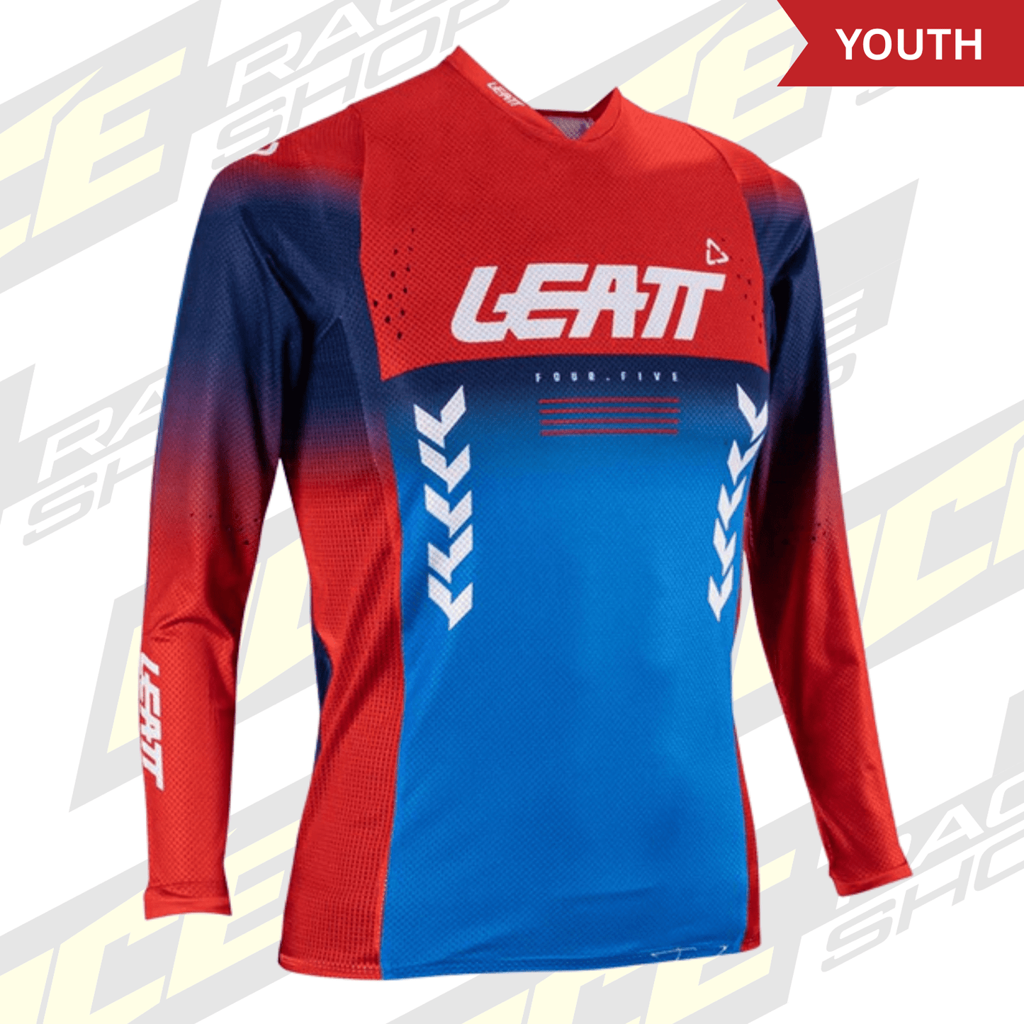 LEATT 2026 SHIRT YOUTH MOTO 4.5 ROYAL BLUE/RED - ACE Race Shop