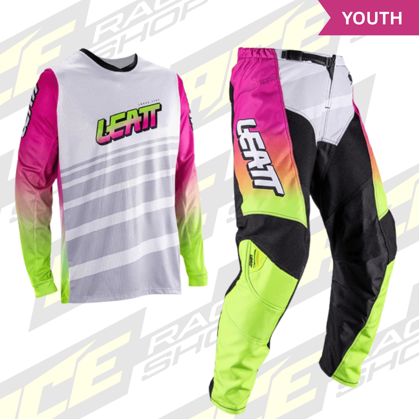 LEATT 2026 YOUTH PANT AND SHIRT KIT 3.5 RETRO PINK - ACE Race Shop
