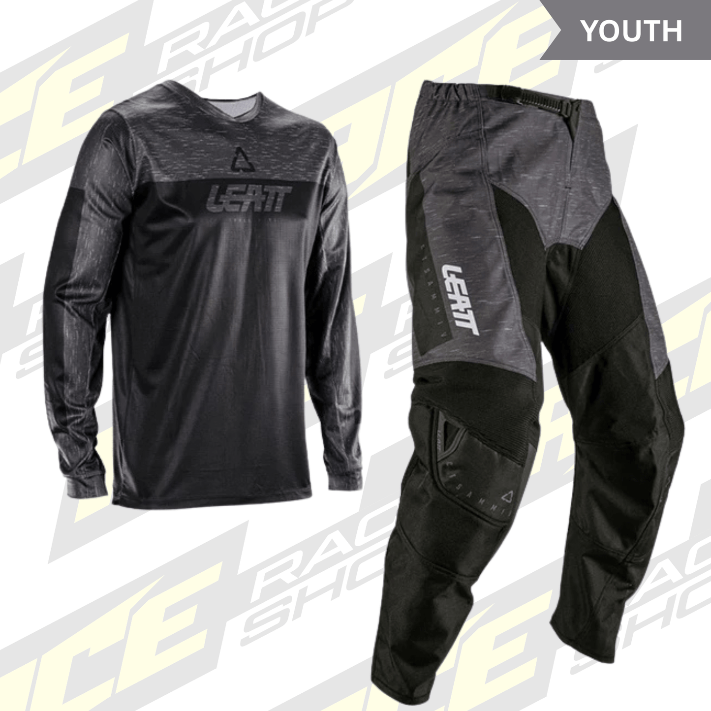 LEATT 2026 YOUTH PANT AND SHIRT KIT 3.5 STEALTH BLACK/GREY - ACE Race Shop