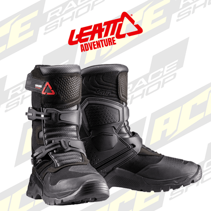 LEATT ADVENTURE BOOT 7.5 X-FLOW SHORT BLACK / GREEN LANE TRAIL RIDING - ACE Race Shop