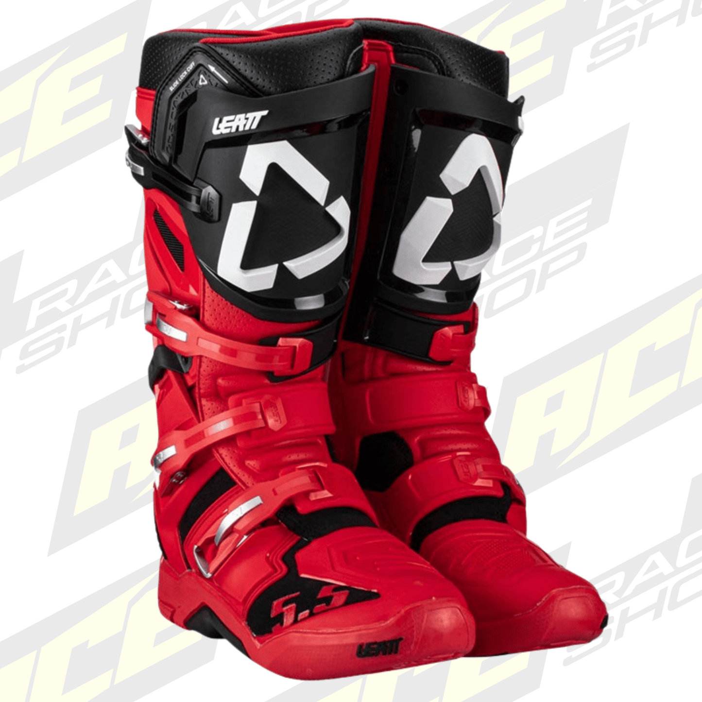 LEATT BOOT 5.5 FLEXLOCK RED - ACE Race Shop