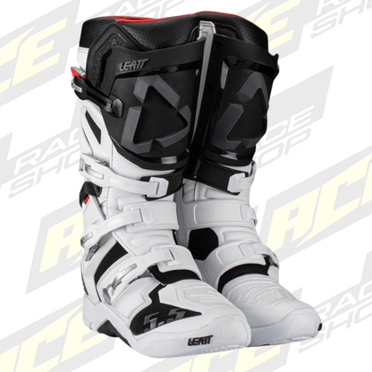 LEATT BOOT 5.5 FLEXLOCK WHITE - ACE Race Shop