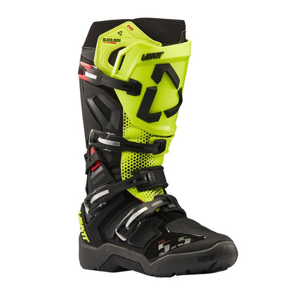 LEATT BOOT MOTO 5.5 FLEXLOCK ENDURO EVO - BLACK/NEON YELLOW - ACE Race Shop