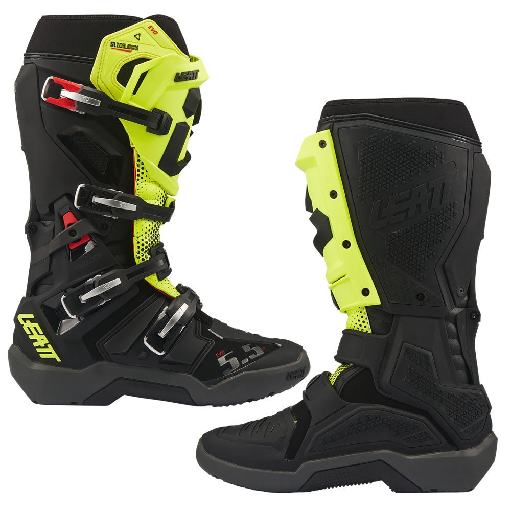 LEATT BOOT MOTO 5.5 FLEXLOCK ENDURO EVO - BLACK/NEON YELLOW - ACE Race Shop